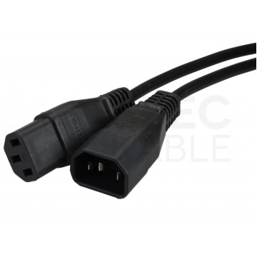 Przedłużacz komputerowy Kabel zasilający (230V 10A) do komputerów i zasilaczy UPS złącza IEC320 (C14 / C13) czarny 3m