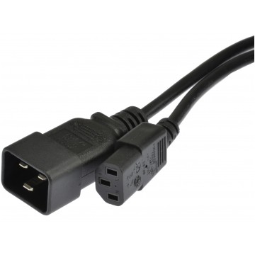 Przedłużacz serwerowy Kabel zasilający (230V 10A) do serwerów i zasilaczy UPS złącza IEC320 (C20 / C13) czarny 2m