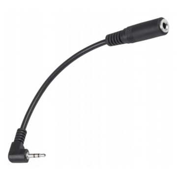 Przejście Adapter Audio AUX micro Jack 2,5mm Stereo (wtyk) / mini Jack 3,5mm Stereo (gniazdo) na kablu czarny 20cm