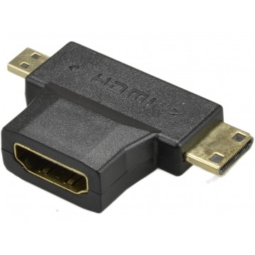Przejście Adapter Micro HDMI (wtyk) / Mini HDMI (wtyk) / HDMI (gniazdo)
