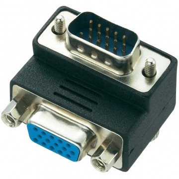 Przejście SVGA (wtyk D-Sub 15-pin / gniazdo D-Sub 15-pin) Adapter kątowy 90°