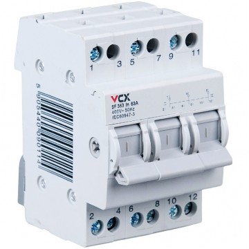 Przełącznik modułowy instalacyjny wyboru zasilania sieci 1-0-2 3P 63A SF463 VCX