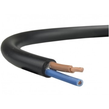 Przewód prądowy H03VV-F / OMY 300V 2x0,5 czarny linka Elektrokabel