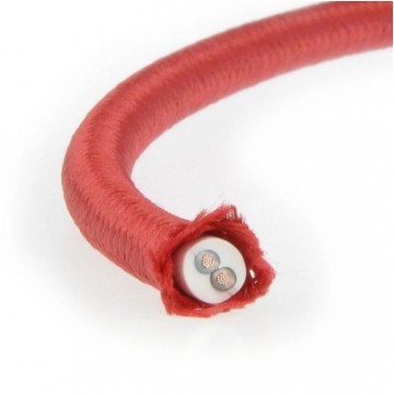 Przewód prądowy H03VV-F / OMY 300V 2x0,75 kabel w oplocie czerwony linka