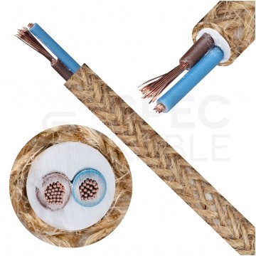 Przewód prądowy H03VV-F / OMY 300V 2x0,75 kabel w oplocie jutowym linka