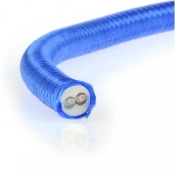 Przewód prądowy H03VV-F / OMY 300V 2x0,75 kabel w oplocie niebieski linka