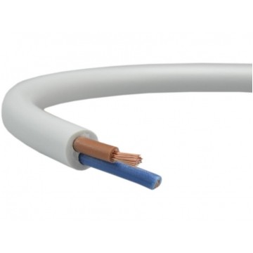 Przewód prądowy H03VV-F / OMY 300V 2x1,5 biały linka Elektrokabel