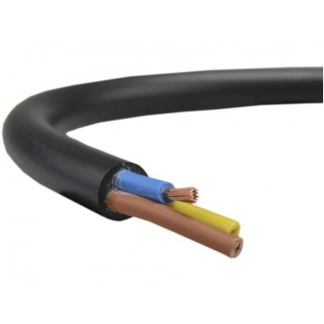 Przewód prądowy H03VV-F / OMY 300V 3x0,5 czarny linka Elektrokabel