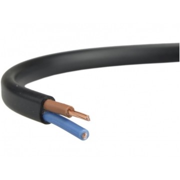 Przewód prądowy H03VVH2-F / OMYp 300V 2x1,5 płaski czarny linka Elektrokabel