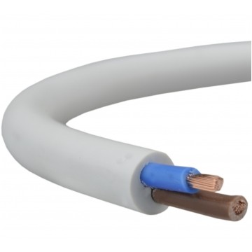 Przewód prądowy H05VV-F / OWY 500V 2x1,5 warsztatowy biały linka Elektrokabel