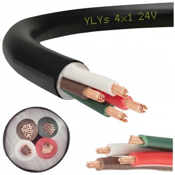 Przewód przyczepowy samochodowy YLYs 4x1 24V Elektrokabel