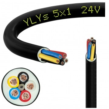 Przewód przyczepowy samochodowy YLYs 5x1 24V Elektrokabel