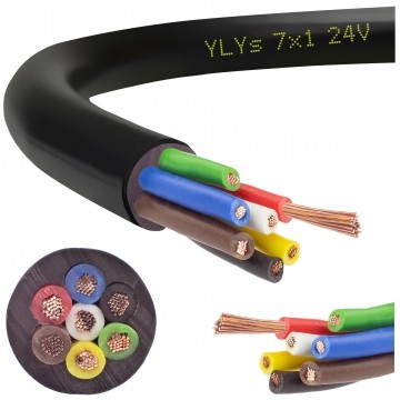 Przewód przyczepowy samochodowy YLYs 7x1 24V Elektrokabel