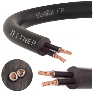 Przewód sterowniczy prądowy BiT 500 Black FR 300/500V 2x0,75 linka do ziemi Bitner