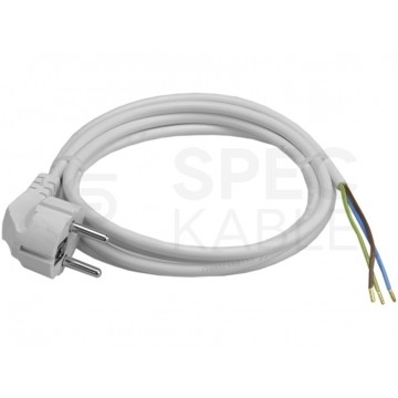 Przewód zasilający OMY 3x1,0mm2 z wtyczką kątową [2P+Z] Uni-Schuko szary 3m