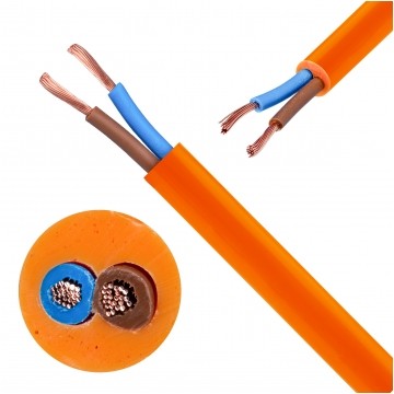 Przewód zasilający sterowniczy elastyczny PUR H07BQ-F 2x1,5 pomarańczowy TKD