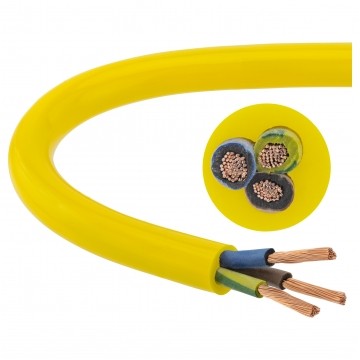 Przewód zasilający sterowniczy elastyczny PUR H07BQ-F 3x2,5 żółty Elektrokabel
