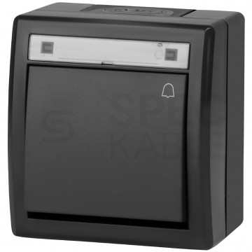 Przycisk odbijający "dzwonek" natynkowy hermetyczny IP55 antracytowy 10AX Aquant 2K