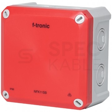 Puszka instalacyjna natynkowa NFK11 110x110x67mm bezhalogenowa hermetyczna IP66 czerwona do lamp awaryjnych NEPTUN Compact F-TRONIC