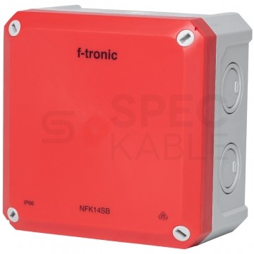 Puszka instalacyjna natynkowa NFK14 140x140x81mm bezhalogenowa hermetyczna IP66 czerwona do lamp awaryjnych NEPTUN Compact F-TRONIC