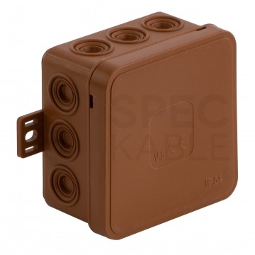 Puszka instalacyjna natynkowa typu KLIK 85x85x41mm hermetyczna IP54 brązowa ViPlast