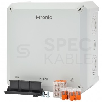 Puszka instalacyjna natynkowa ze złączkami NFK18-K6 180x180x93mm bezhalogenowa hermetyczna IP66 szara NEPTUN Compact F-TRONIC