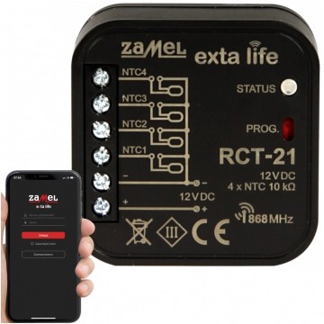 Radiowy czujnik temperatury dopuszkowy 4 kanałowy RCT-1 EXTA LIFE ZAMEL