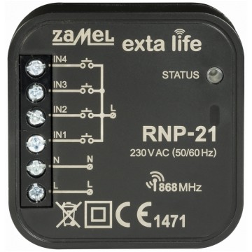 Radiowy nadajnik dopuszkowy 4 kanałowy 230V EXTA LIFE ZAMEL