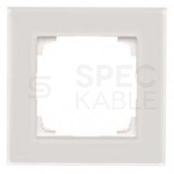 Ramka pojedyncza SIMON 55 Nature szkło mrożone białe Kontakt Simon TRN1/170