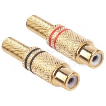 RCA gniazdo na kabel złote - 5mm /25/50