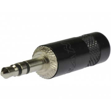 REAN Wtyk Audio AUX mini Jack 3,5mm Stereo na kabel do 4,5mm niklowany czarny NYS231B