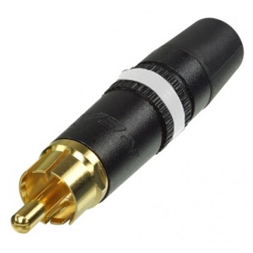 REAN Wtyk RCA Cinch na kabel do 6,1mm pozłacany czarno-biały NYS373-9