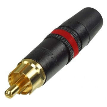 REAN Wtyk RCA Cinch na kabel do 6,1mm pozłacany czarno-czerwony NYS373-2