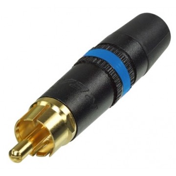REAN Wtyk RCA Cinch na kabel do 6,1mm pozłacany czarno-niebieski NYS373-6