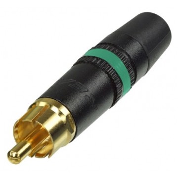REAN Wtyk RCA Cinch na kabel do 6,1mm pozłacany czarno-zielony NYS373-5