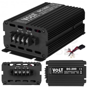 Reduktor Przetwornica napięcia stałego DC 24V / 12V max. 200W 10A bezzakłóceniowa VOLT DC-200