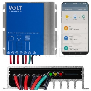 Regulator solarny Kontroler ładowania MPPT 10A 12V LED BLUETOOTH VOLT