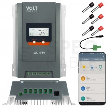 Regulator solarny Kontroler ładowania MPPT 30A 12V/24V LCD BLUETOOTH VOLT