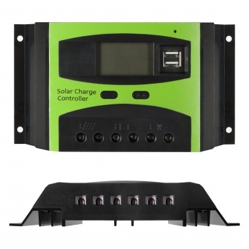 Regulator solarny Kontroler ładowania PWM 40A 12V/24V LCD 2xUSB VOLT