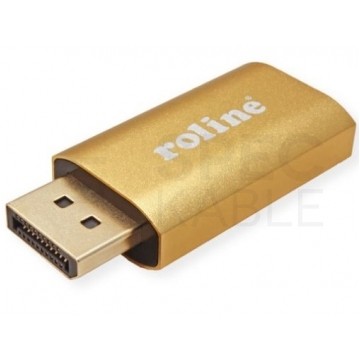 ROLINE GOLD Adapter DisplayPort -> HDMI 4K@60 (wtyk / gniazdo) złoty