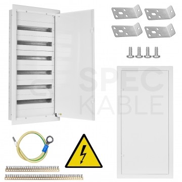 Rozdzielnica podtynkowa metalowa 6x24 modułów IP30 (400V AC) 1115x523x130mm drzwi pełne KOLE SYSTEMS