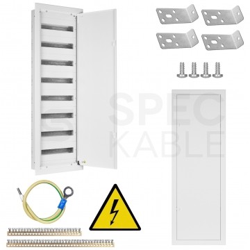 Rozdzielnica podtynkowa metalowa 8x18 modułów IP30 (400V AC) 1335x415x130mm drzwi pełne KOLE SYSTEMS