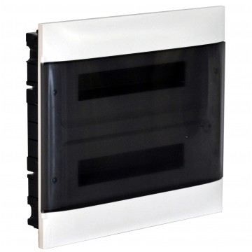 Rozdzielnica podtynkowa PRACTIBOX 2x18 modułów IP40 381x432x72mm drzwi transparentne dymne LEGRAND