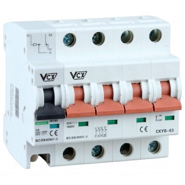 Rozłącznik izolacyjny 32A 4-biegunowy 4P (1000V DC) z wyzwalaczem wzrostowym 5-modułowy VCX