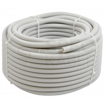 Rura karbowana elektroinstalacyjna 16/11mm giętka samogasnąca peszel bez pilota 320N PVC UV szara 50m TUBIFOR