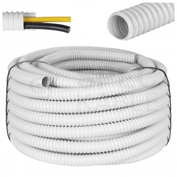 Rura karbowana elektroinstalacyjna GUS (RSF) 10mm wzmocniona spiralą giętka samogasnąca peszel elastyczny 320N PVC UV szara 30m TUBIFOR