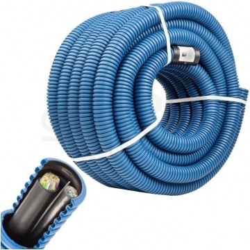 Rura karbowana elektroinstalacyjna RODK DVR 110/92mm dwuwarstwowa do ziemi peszel z pilotem AROT 450N HDPE niebieska 50m