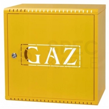 Skrzynka szafka gazowa nierdzewna żółta 600x600x250mm + kluczyk bezpieczeństwa