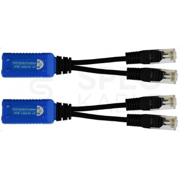 Splitter P-POE2 RJ45 kat.5e do zasilania 2 kamer IP PoE za pomocą skrętki LAN (2x RJ45 1x RJ45) Pulsar