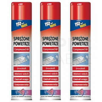 Sprężone powietrze do czyszczenia w puszce 800ml spray z rurką PALNE komplet 3 szt